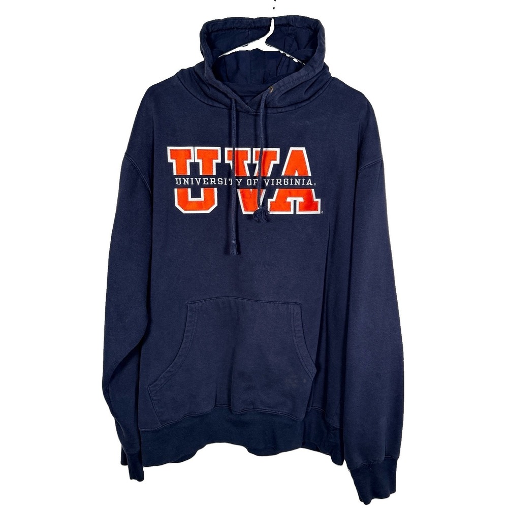 Blue 84 UVA Cavaliers Men's L Hoodie Y2K Embroidered University Of Virginia Navy
